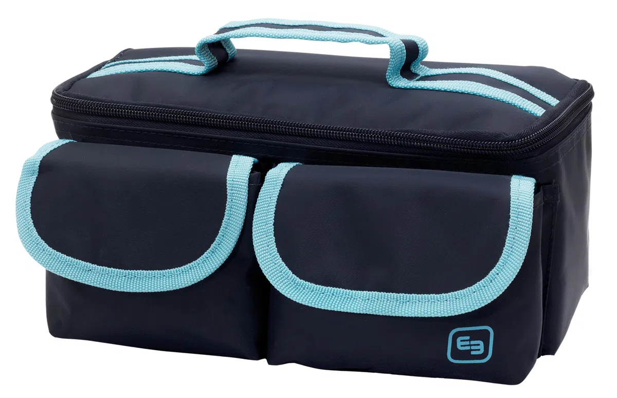 ELITE BAGS EB ROW'S blau | Kleine Labortasche | speziell zur Blutentnahme bei Hausbesuchen | Pflegepersonal | Arzt | Krankenschwester