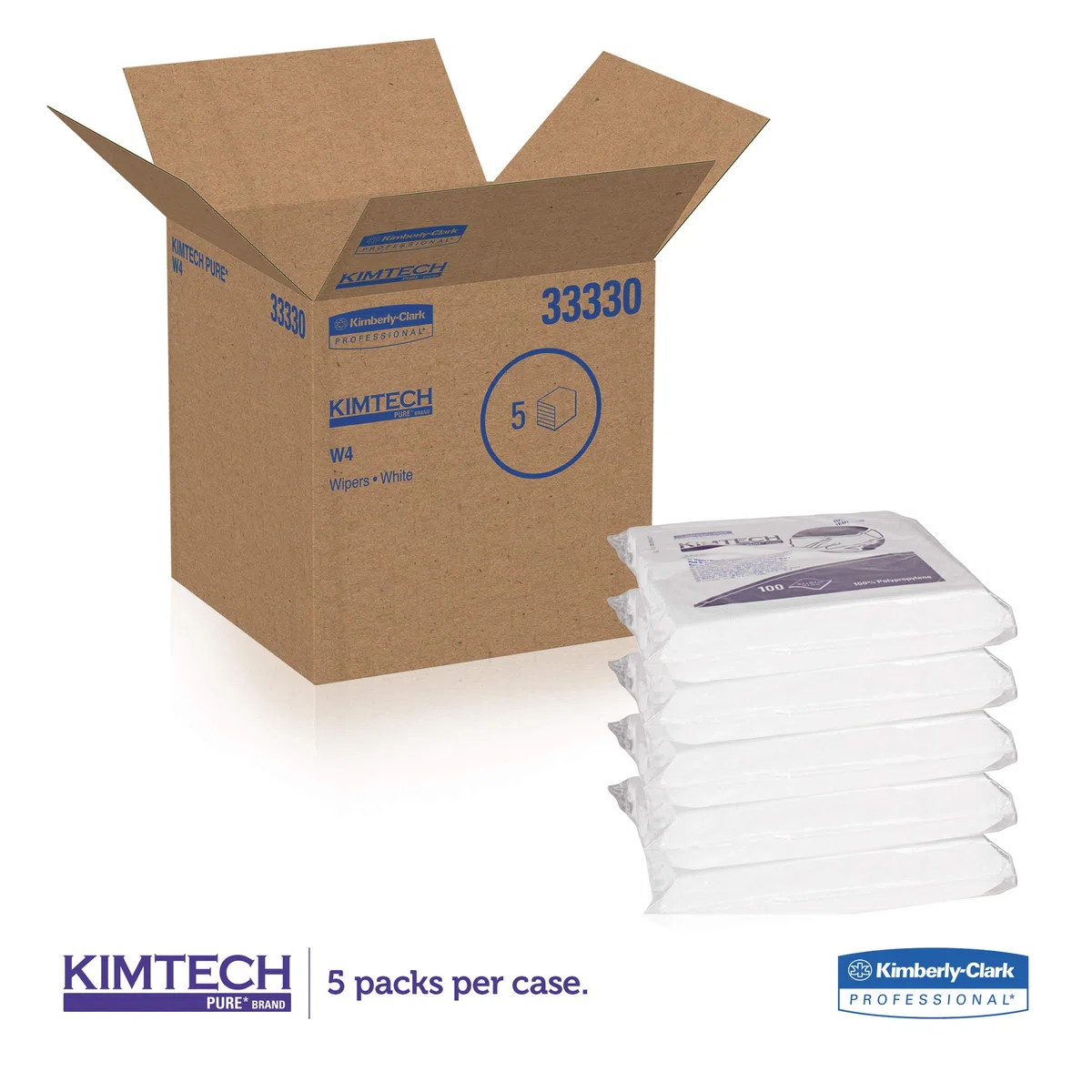 Kimtech Pure W4 Scheibenwischer 7605, 5 Beutel x 100 Blatt, weiß