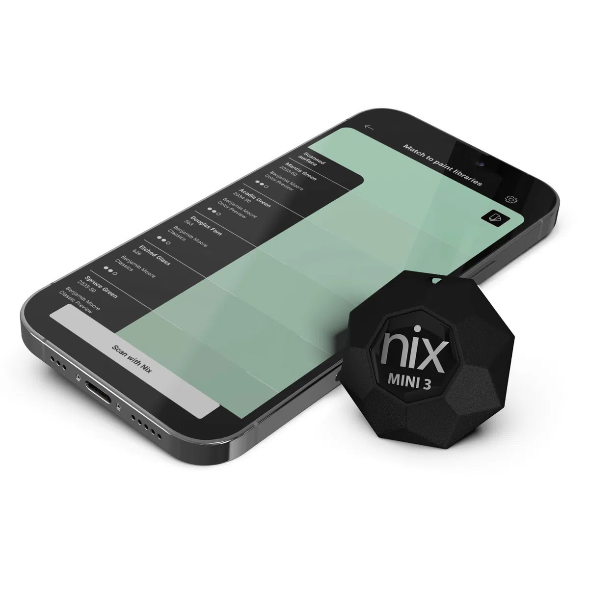 Nix Mini 3 Farbsensor – Farbanpassung, CMYK, RGB, HEX, Pipettenwerkzeug für Maler und Grafikdesigner