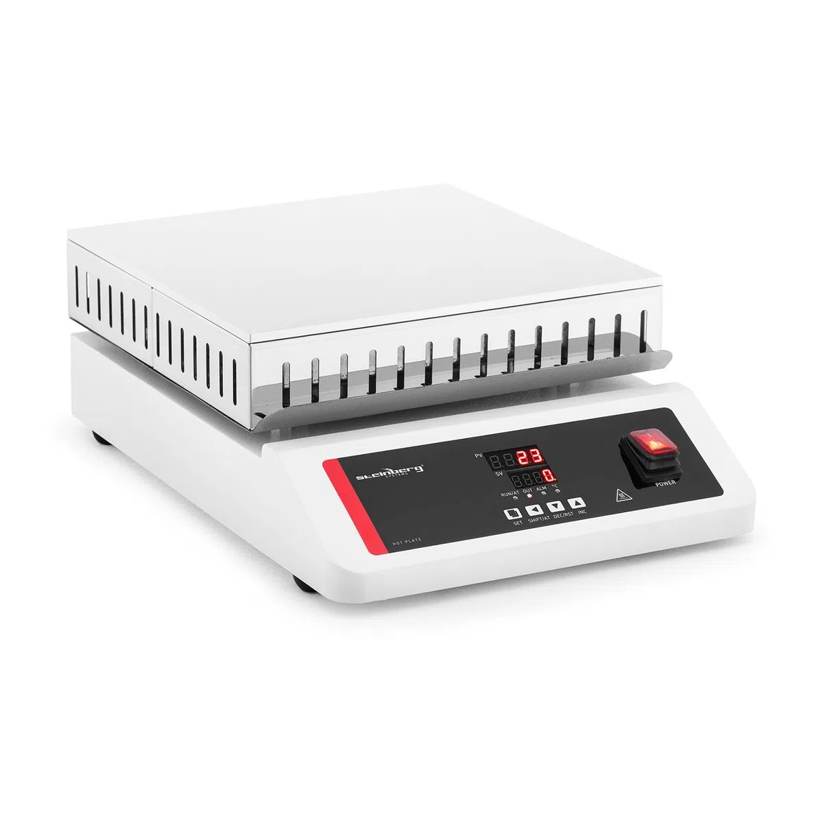 Steinberg Systems SBS-HPL-30 Heizplatte Labor 30x30 cm 350°C 1380 W LED-Anzeige regelbare Laborheizplatte