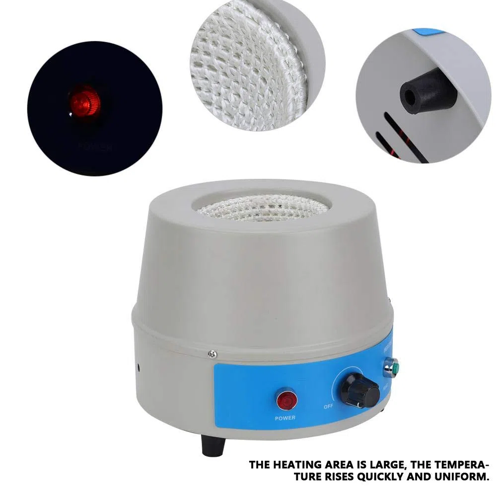 Heizmantel 250ML, elektrische Digitalanzeige Rühren Max Temp 450 Halbkugelförmiger interner Heizwärmer 220V Rührer Mantel Kit(EU Plug)