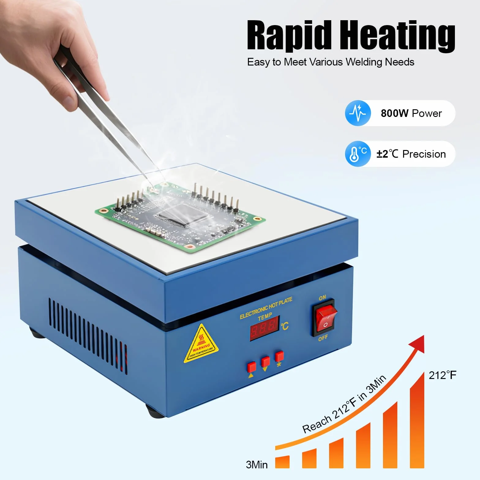 800W 20 * 20cm MultifunktionalitäT Mikrocomputer Elektrisch Bahnhof SchweißEr Heizplatte Vorheizen Bahnhof Schweißer Heizplatte Elektrische Nacharbeit Heizung Lab Platte