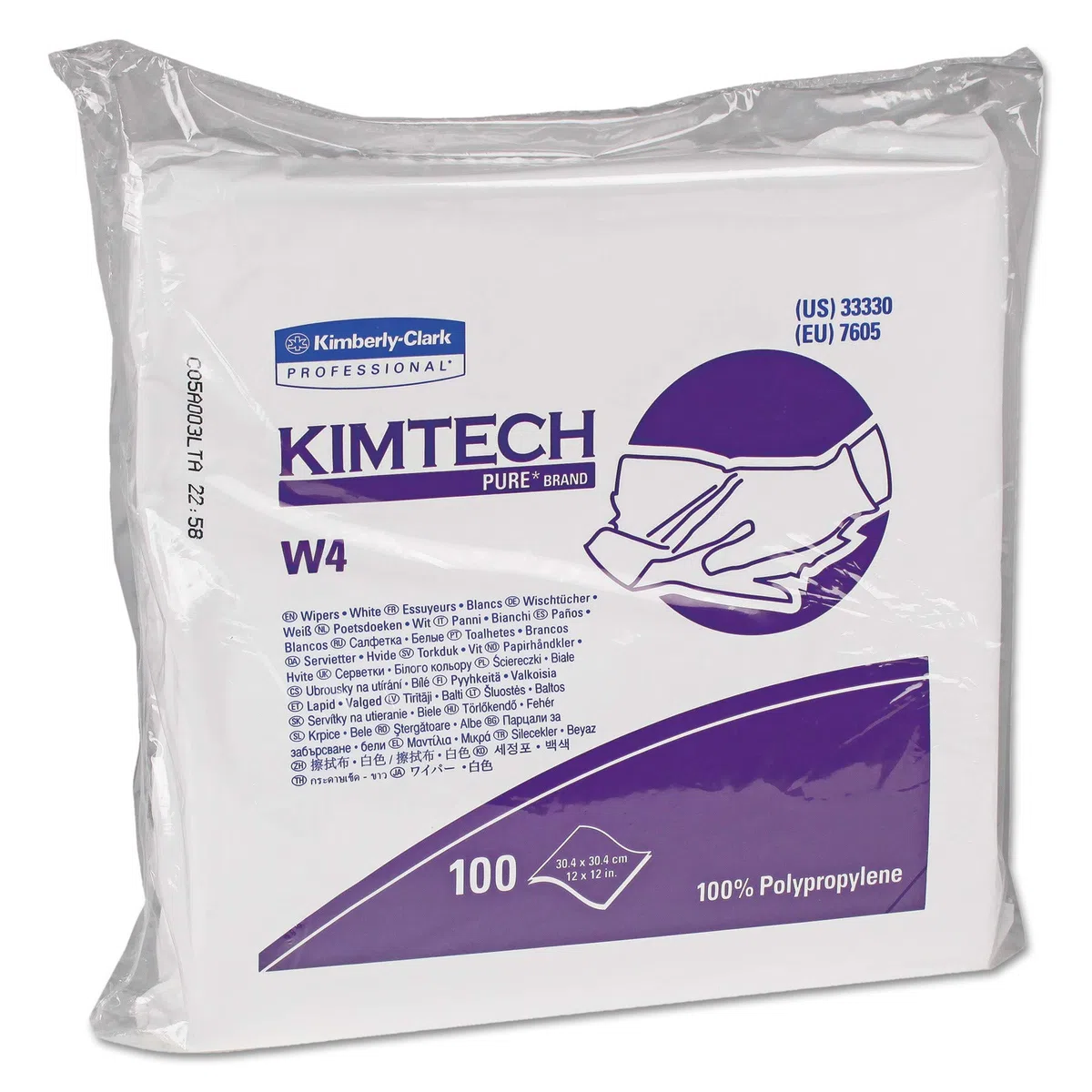 Kimtech Pure W4 Scheibenwischer 7605, 5 Beutel x 100 Blatt, weiß