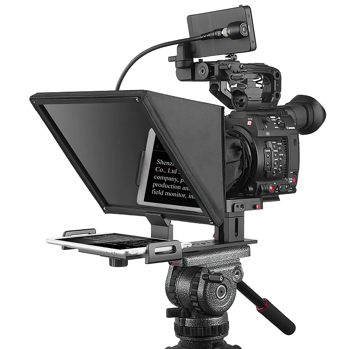 Desview - T12 Teleprompter - 12,5 Zoll - HD Glas - Tragbarer Teleprompter mit Fernbedienung - Für DSLR, Camcorder, iPad - Autocue