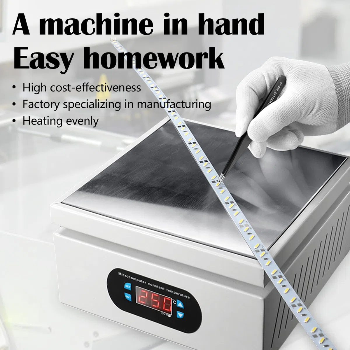 Heizplatte, Digitale LED Kochplatte Mikrocomputer Elektrische Heizplatte 500W 150X150mm Labor Heizplatte Wissenschaftliche Laborausrüstung Laborbedarf Elektrische Löt-Heizplatte Schweißer-Heizplatte