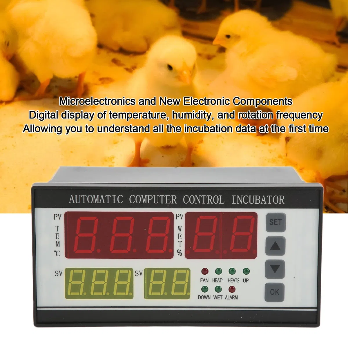 Nährstoff -Eier -Inkubator -Controller Thermostat Automatischer Temperaturfeuchtigkeitssensor 220 V für effiziente Inkubation