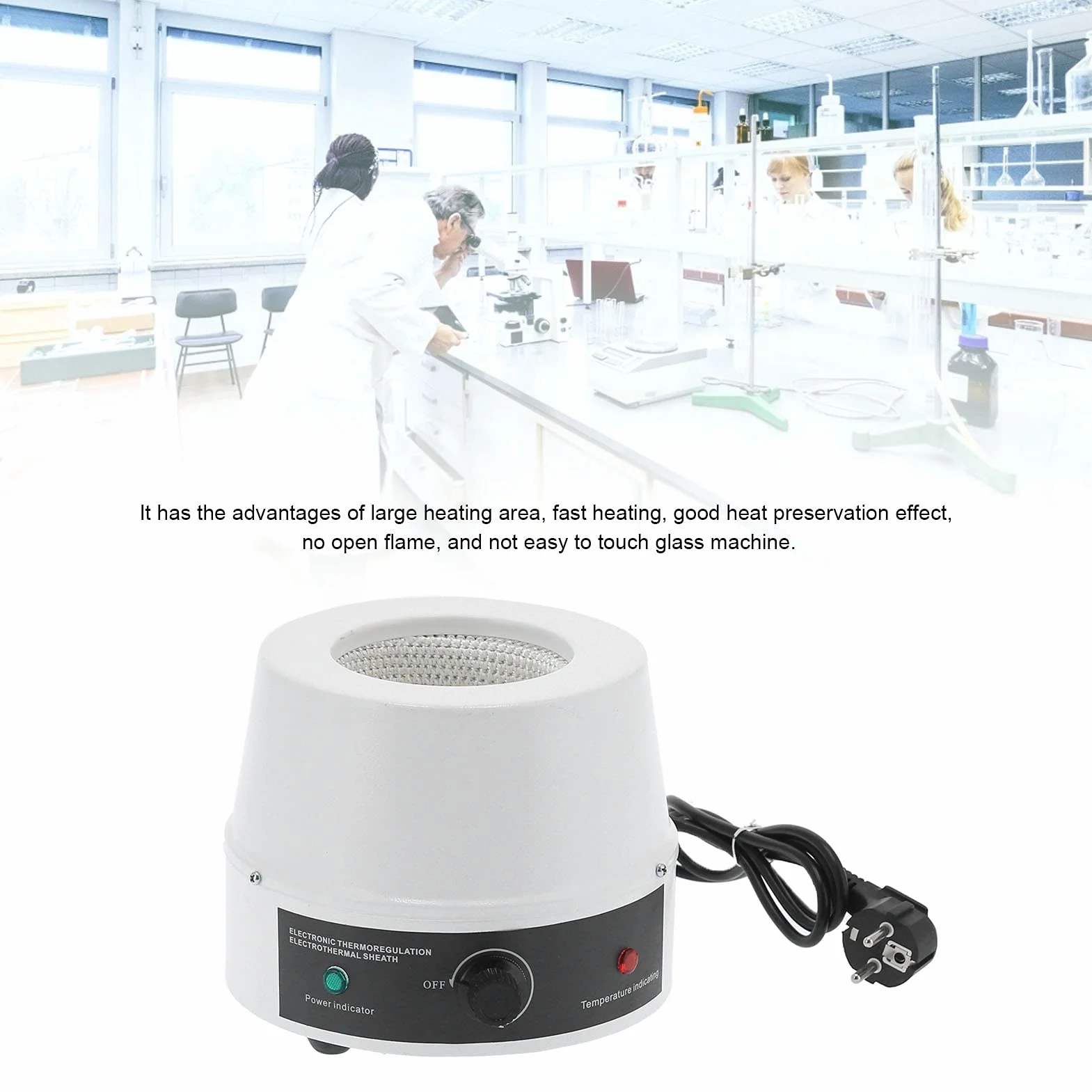 Electric Heating Mantle 250 ml Labor Thermostat Elektrische Heizmantel einstellen Temperaturmaschine für Universitätslabors EU -Stecker 220 V
