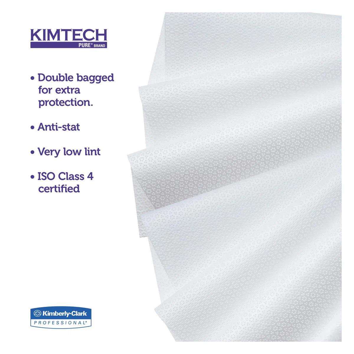 Kimtech Pure W4 Scheibenwischer 7605, 5 Beutel x 100 Blatt, weiß