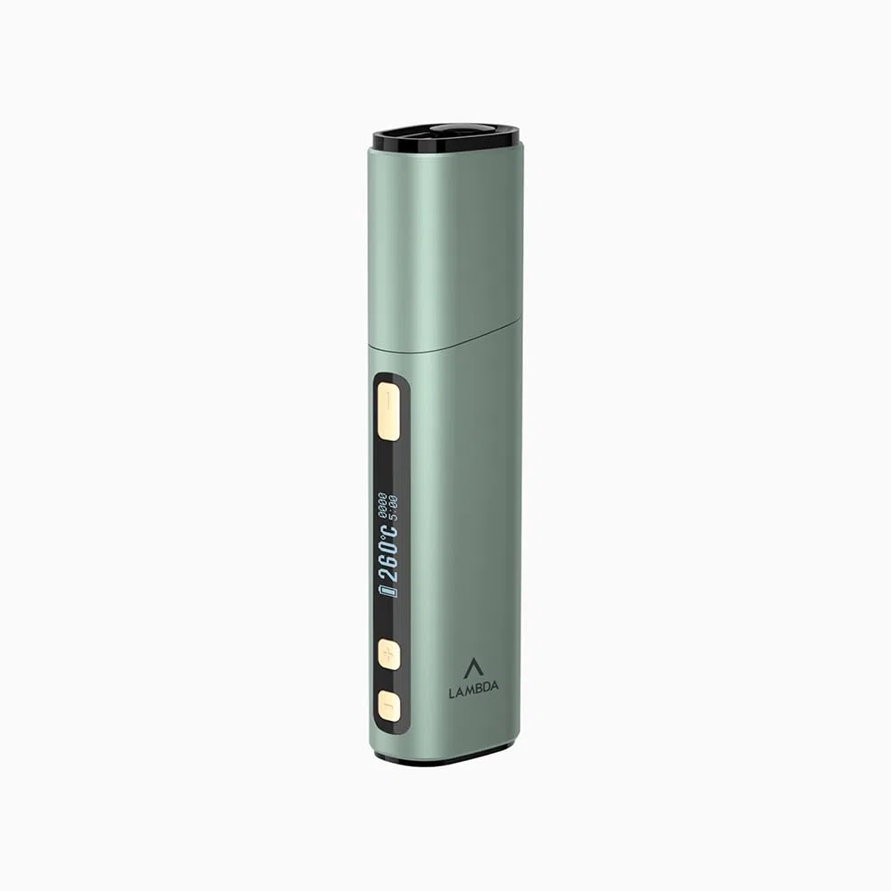 LAMBDA Dual Heat Not Burn Device, 3200 mAh OLED Display Einstellbare Temperatur und Zeit Heizung, use Replaceable Heizblatt Part (Grün)
