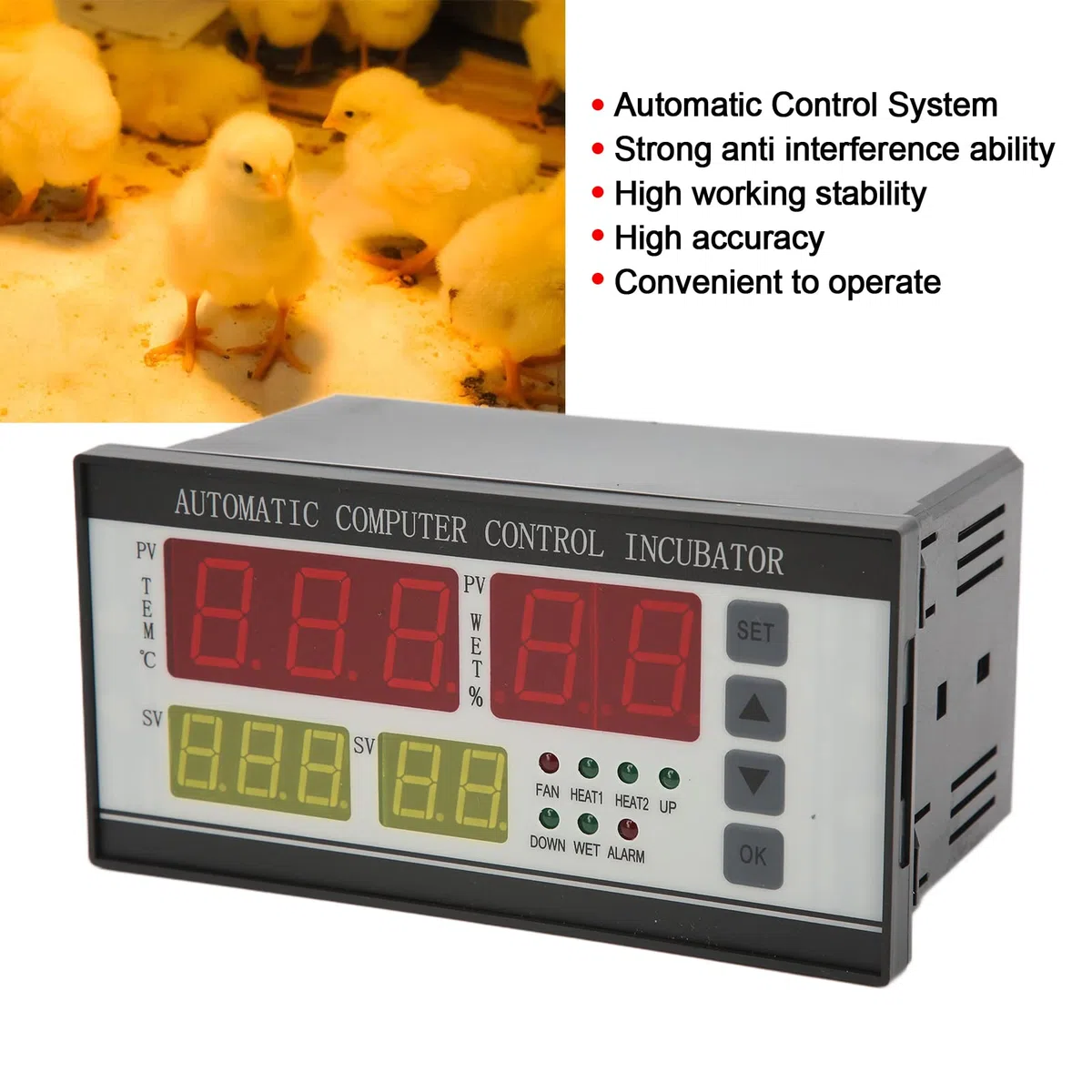 Nährstoff -Eier -Inkubator -Controller Thermostat Automatischer Temperaturfeuchtigkeitssensor 220 V für effiziente Inkubation
