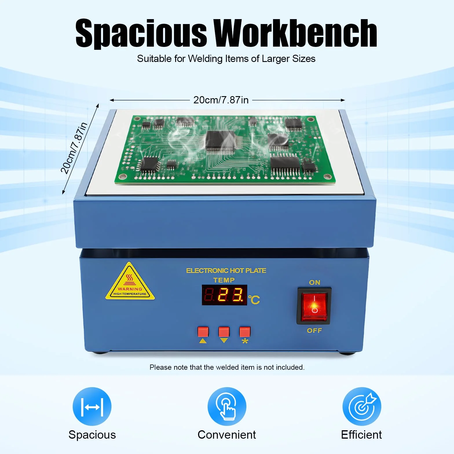 800W 20 * 20cm MultifunktionalitäT Mikrocomputer Elektrisch Bahnhof SchweißEr Heizplatte Vorheizen Bahnhof Schweißer Heizplatte Elektrische Nacharbeit Heizung Lab Platte